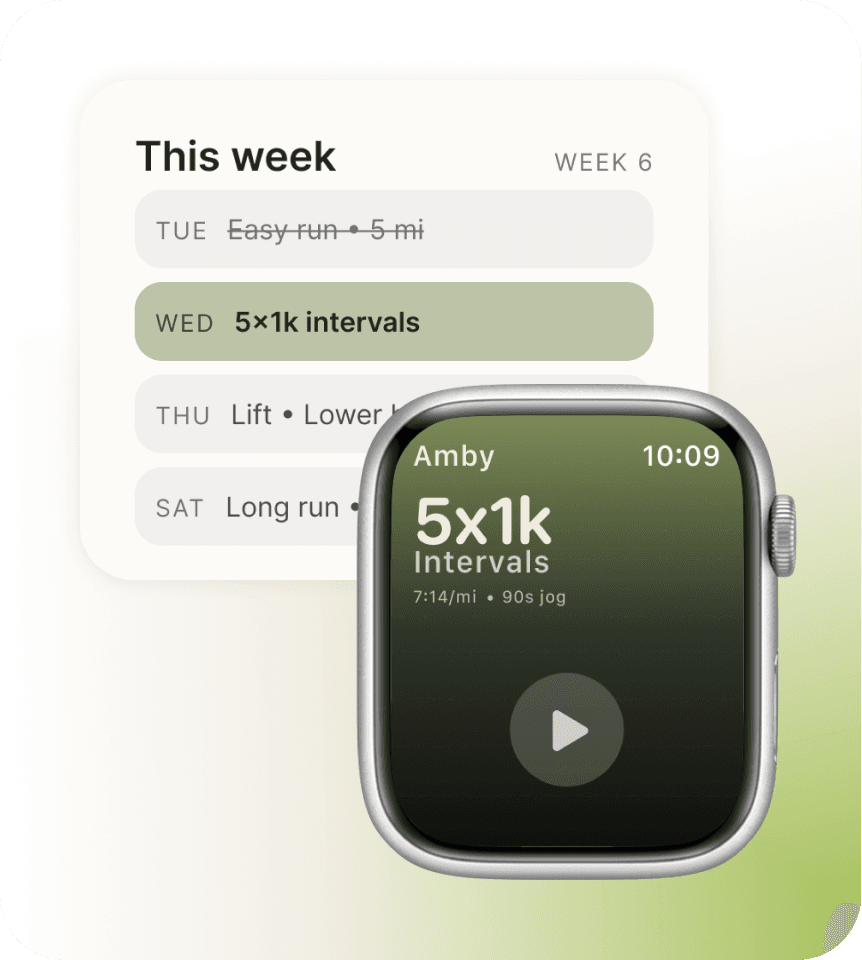 A workout from Amby synced to a watch