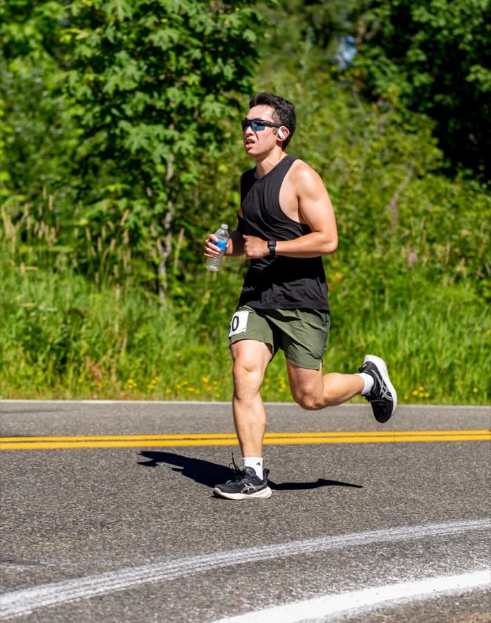 Timmy running outdoors